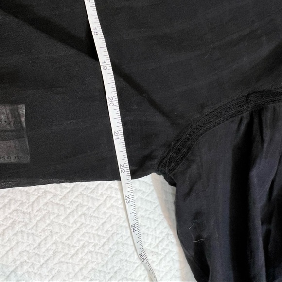 𝅺NWT Anthropologie See U Soon Button Up Windowpane Semi-Sheer Black Blous… - Picture 7 of 11